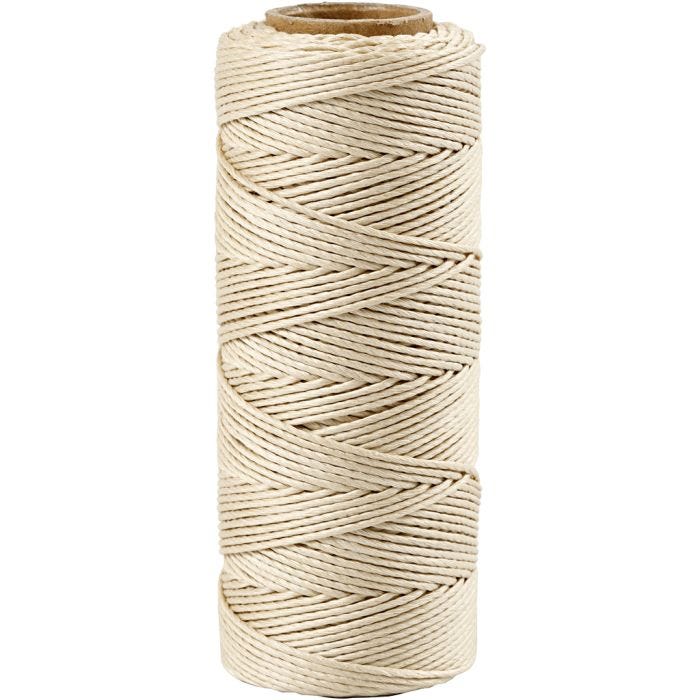 Fil de bambou, ép. 1 mm, blanc cassé, 65 m/ 1 rouleau