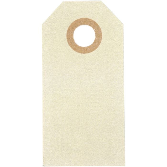 Étiquettes en carton, dim. 3x6 cm, 250 gr, crème, 30 pièces/ 1 Pq.