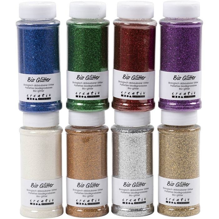 Biopaillettes, ass. de couleurs, 8x140 ml/ 1 Pq.