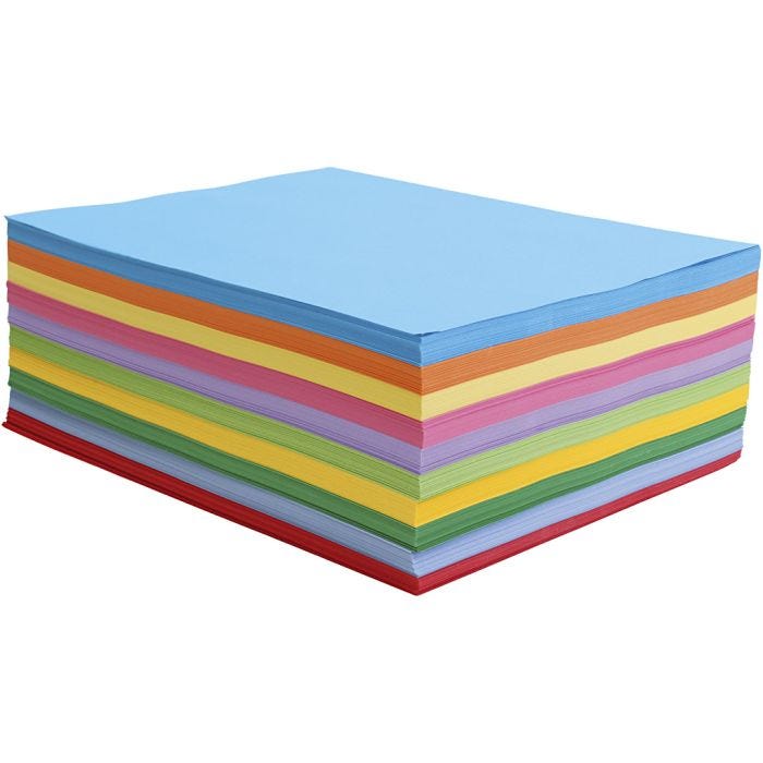 Papier Creativ, A4, 80 gr, ass. de couleurs, 1000 flles/ 1 Pq.