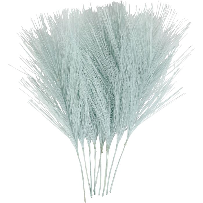 Plumes artificielles, L : 15 cm, L : 8 cm, bleu clair, 10 pièces/ 1 Pq.