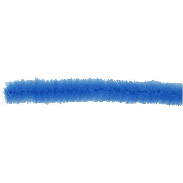 Fil chenille, L : 30 cm, ép. 15 mm, bleu foncé, 15 pièces/ 1 Pq.