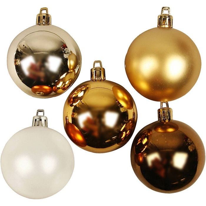 Boules de Noël, d 6 cm, or, 20 pièces/ 1 Pq.