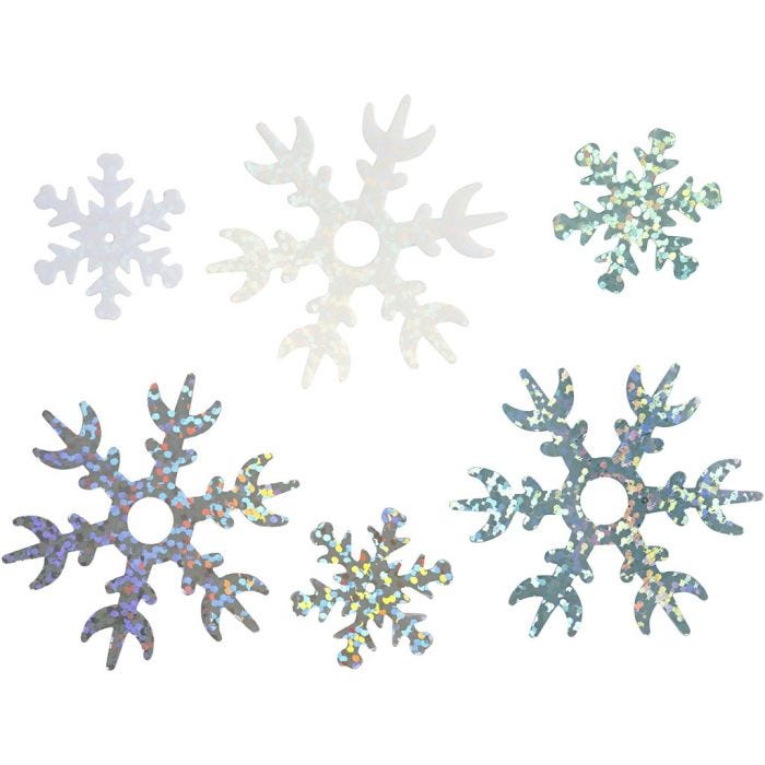 Paillettes, dim. 25+45 mm, bleu clair, argent, blanc, 30 gr/ 1 Pq.