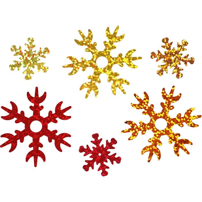 Paillettes, dim. 25+45 mm, copper, or, rouge, 30 gr/ 1 Pq.