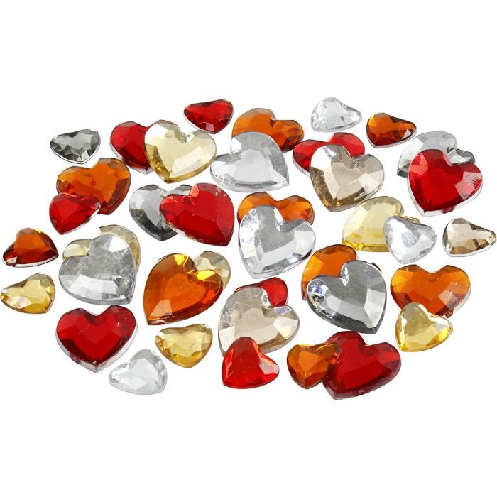 Pierre de strass, dim. 6+10+14 mm, harmonie de rouges, 252 pièces/ 1 Pq.