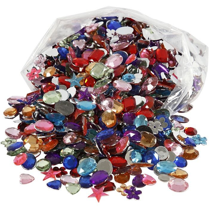 Pierre de strass, dim. 5-15 mm, 1600 pièces/ 1 Pq.