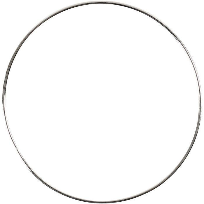 Anneau métallique, d 7 cm, ép. 1,5 mm, argent, 10 pièces/ 1 Pq.
