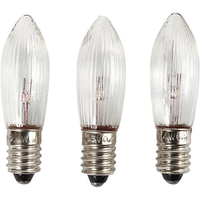 Ampoules LED, H : 45 mm, d 15 mm, 3 pièces/ 1 Pq.