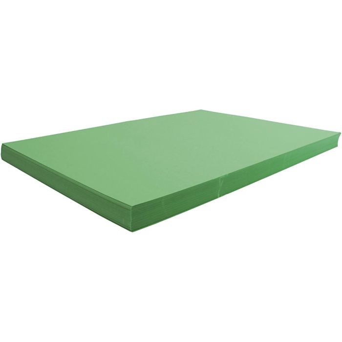 Papier Cartonné, feuille 50x70 cm, 270 gr, vert pré, 100 flles/ 1 Pq.