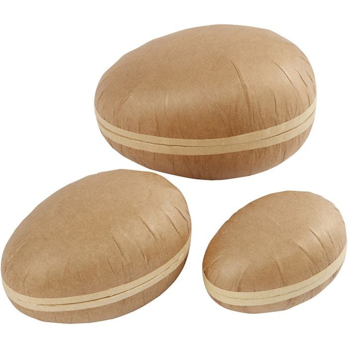 Oeufs en deux parties, L : 12+15+18 cm, 3 pièces/ 1 Pq.