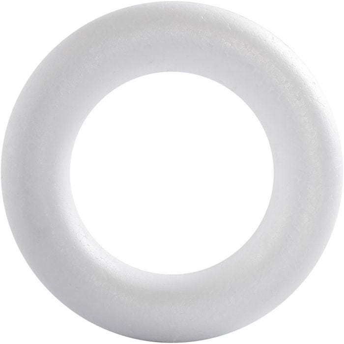 Anneau en polystyrène, dim. 21,5 cm, ép. 45 mm, blanc, 1 pièce