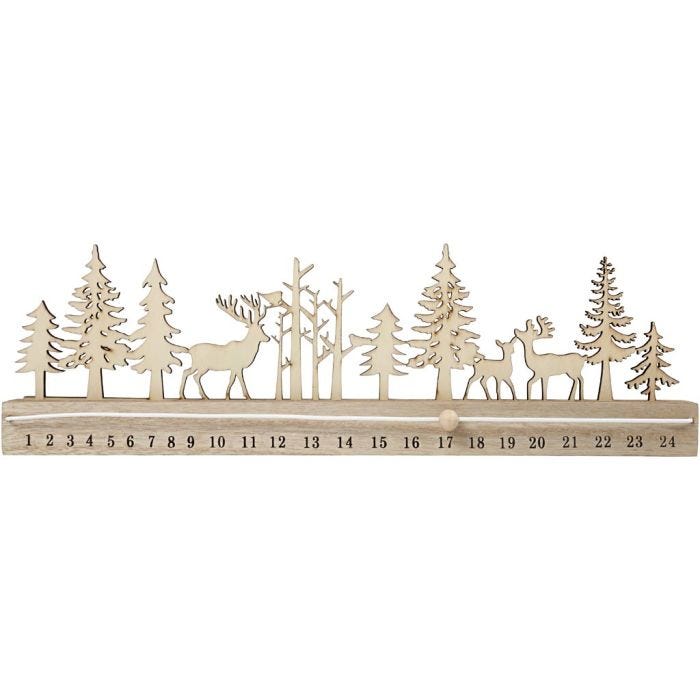 Compte à rebours de l'Avent, H : 12 cm, L : 40 cm, L : 3,6 cm, 1 pièce