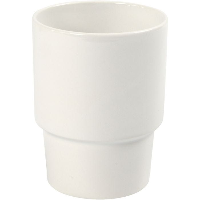 Tasse, H: 11 cm, d 8,5 cm, blanc, 1 pièce