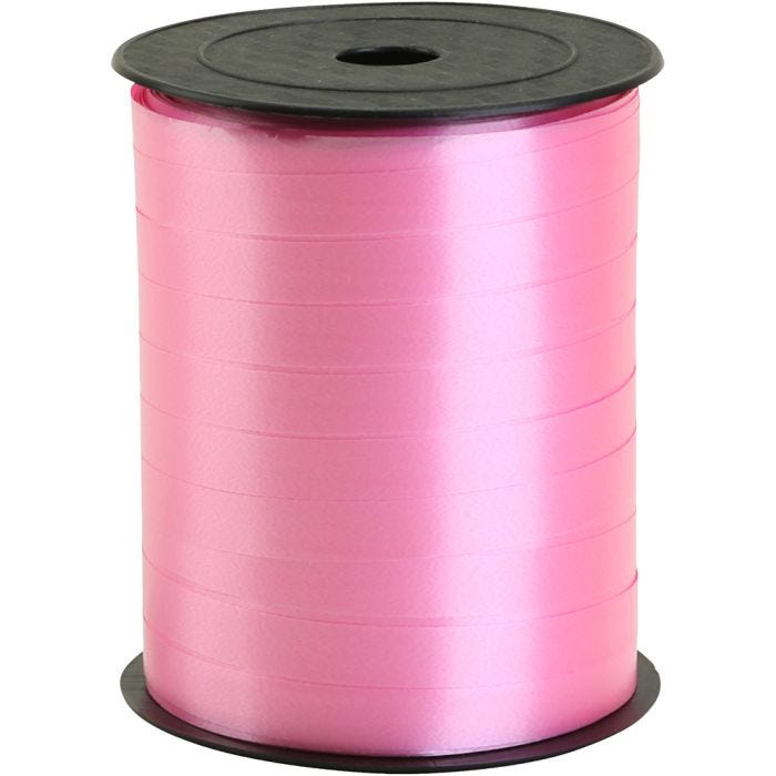 Ruban cadeau, L : 10 mm, rose, 200 m/ 1 rouleau