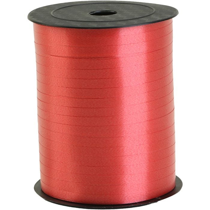 Ruban cadeau, L : 5 mm, rouge, 400 m/ 1 rouleau