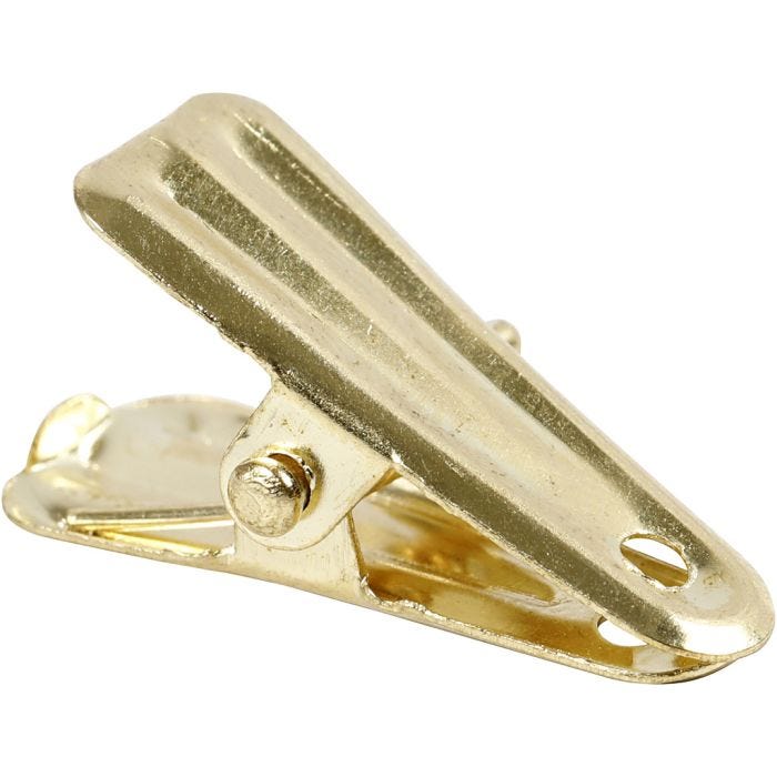 Pince pour décoration, L : 27 mm, L : 14 mm, or, 10 pièces/ 1 Pq.