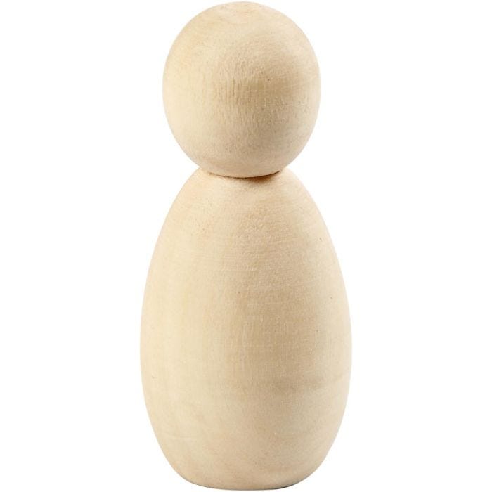 Corps de figurine en bois, H : 6 cm, 5 pièces/ 1 Pq.