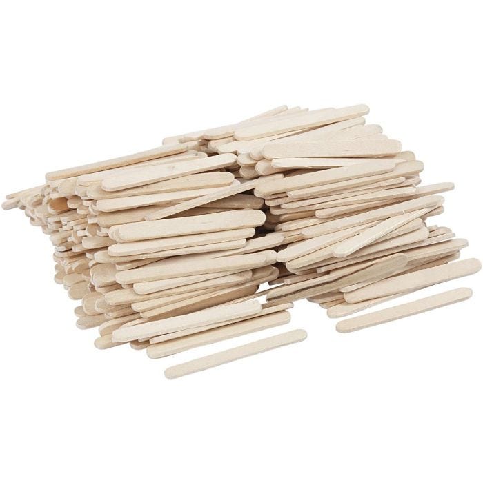 Bâtonnets de glace, L : 5,5 cm, L : 6 mm, naturel, 400 pièces/ 1 Pq.