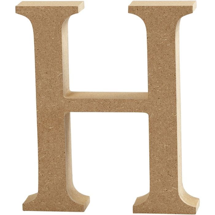 Lettre, H, H: 13 cm, ép. 2 cm, 1 pièce