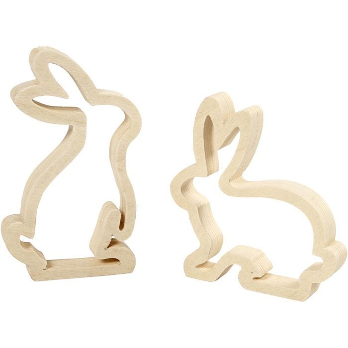 Lapins de Pâques, H : 14 cm, P: 2 cm, L : 13 cm, 2 pièces/ 1 Pq.