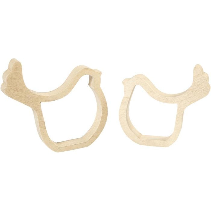 Poule de Pâques, H : 13 cm, P: 2 cm, L : 13 cm, 2 pièces/ 1 Pq.