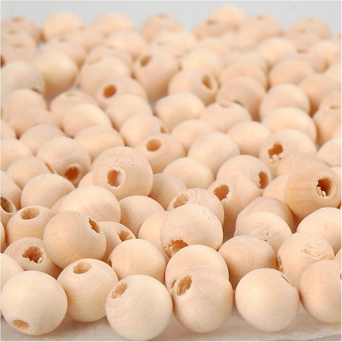 Perle en bois, d 8 mm, diamètre intérieur 2 mm, 100 pièces/ 1 Pq.