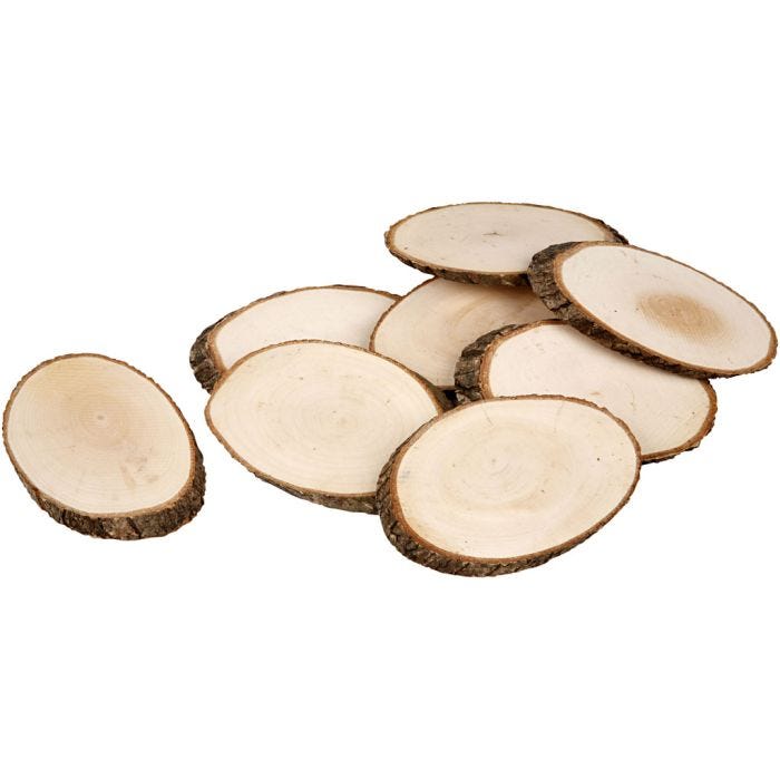 Disques en bois, dim. 11x7,5 cm, ép. 8 mm, 12 pièces/ 1 Pq.
