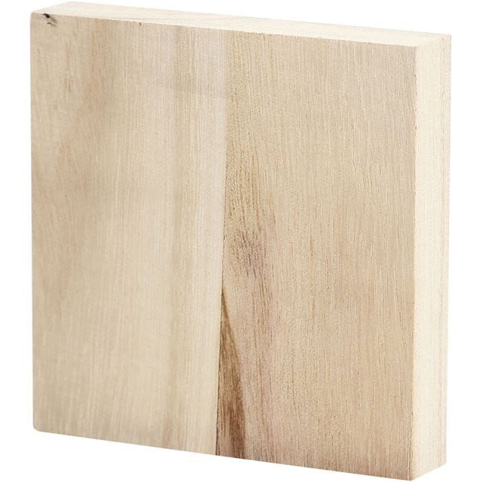 Planche en bois , 9,6x9,6 cm, 20 mm, 1 pièce