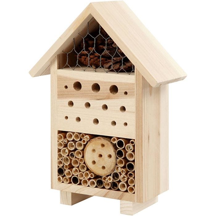 Hôtel à insectes, H : 26,1 cm, P: 9,2 cm, L : 18,4 cm, 1 pièce