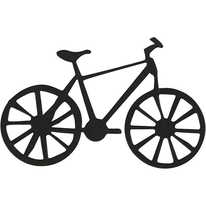 Étiquette en carton, vélo, dim. 77x48 mm, noir, 10 pièces/ 1 Pq.