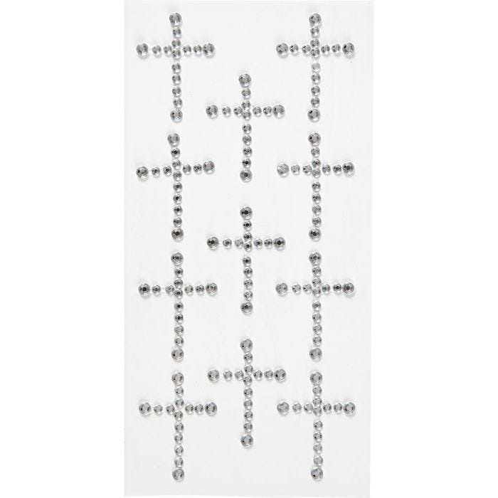 Pierres de strass autocollantes, dim. 35x25 mm, argent, 11 pièces/ 1 Pq.
