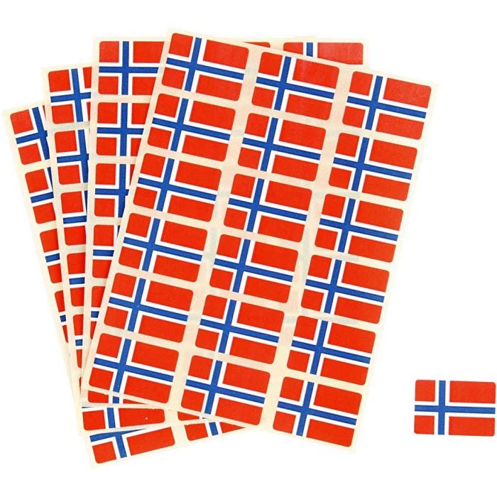 Drapeaux autocollants, dim. 15x22 mm, 72 pièces/ 1 Pq.