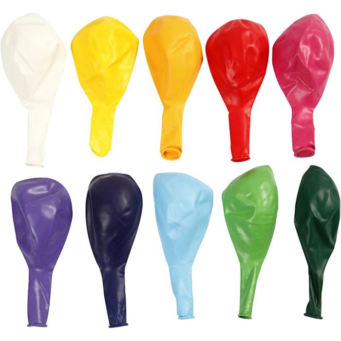 Ballons, rond, d 23 cm, ass. de couleurs, 10 pièces/ 1 Pq.
