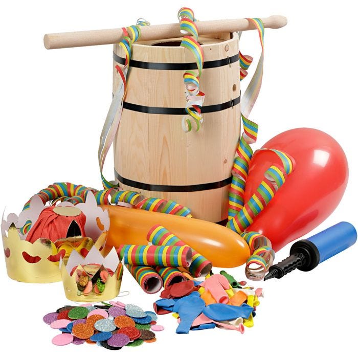 Tonneau de carnaval avec accessoires, H: 38 cm, petit, 1 set