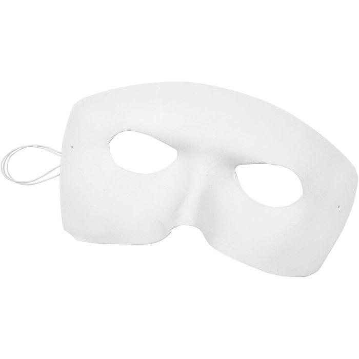 Masque demi-visage, H : 12 cm, L : 17 cm, blanc, 12 pièces/ 1 Pq.