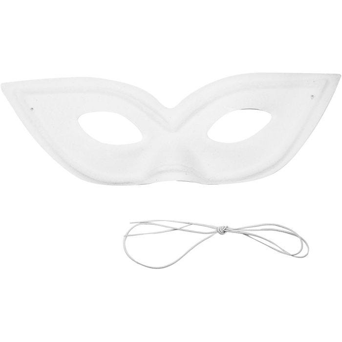 Masque demi-visage, H: 7 cm, L: 20 cm, blanc, 12 pièce/ 1 Pq.