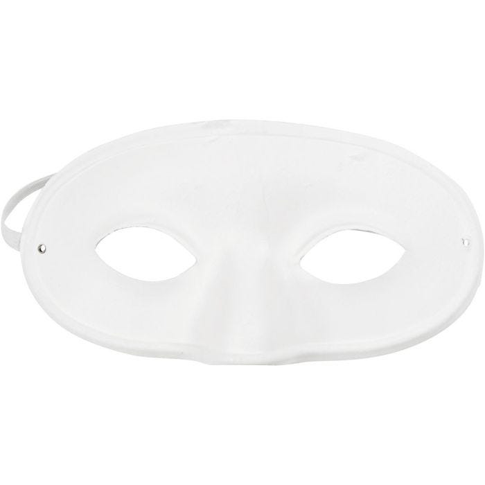 Masque demi-visage, H : 9,5 cm, L : 18,5 cm, blanc, 10 pièces/ 1 Pq.
