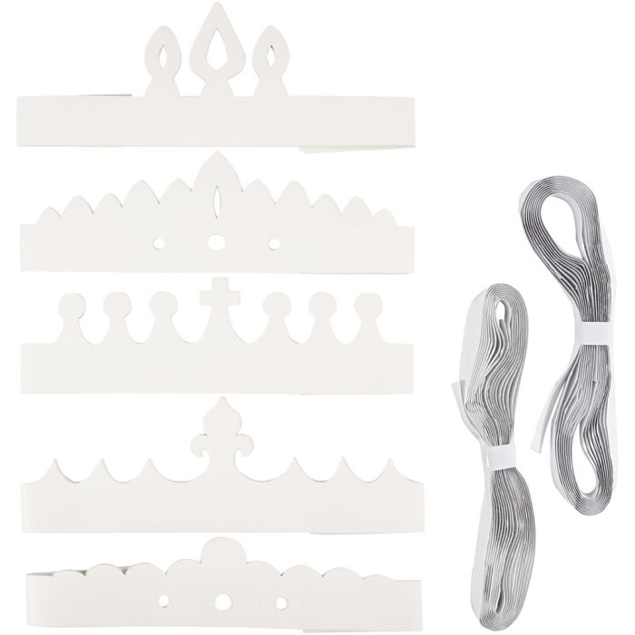 Couronnes, H : 10-16,5 cm, L : 60 cm, 230 gr, blanc, 50 pièces/ 1 Pq.