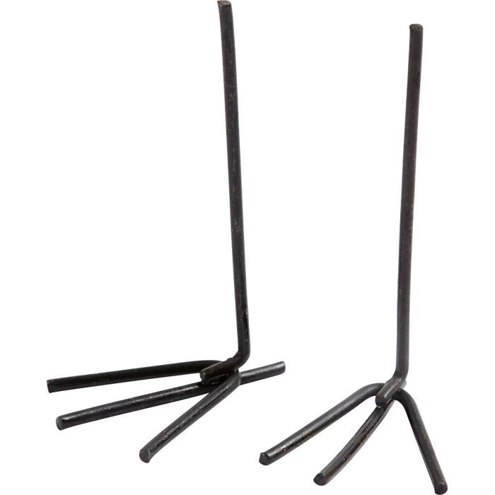 Pattes d'oiseaux métalliques, H : 5 cm, L : 2 cm, noir, 10 paire/ 1 Pq.