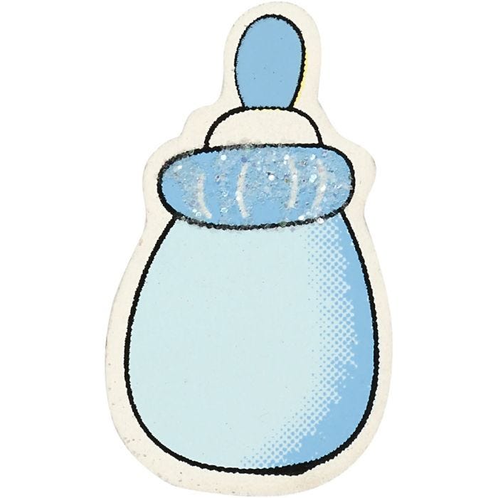 Boîte de lait, dim. 22x37 mm, ép. 1,7 mm, paillettes, bleu clair, 10 pièces/ 1 Pq.