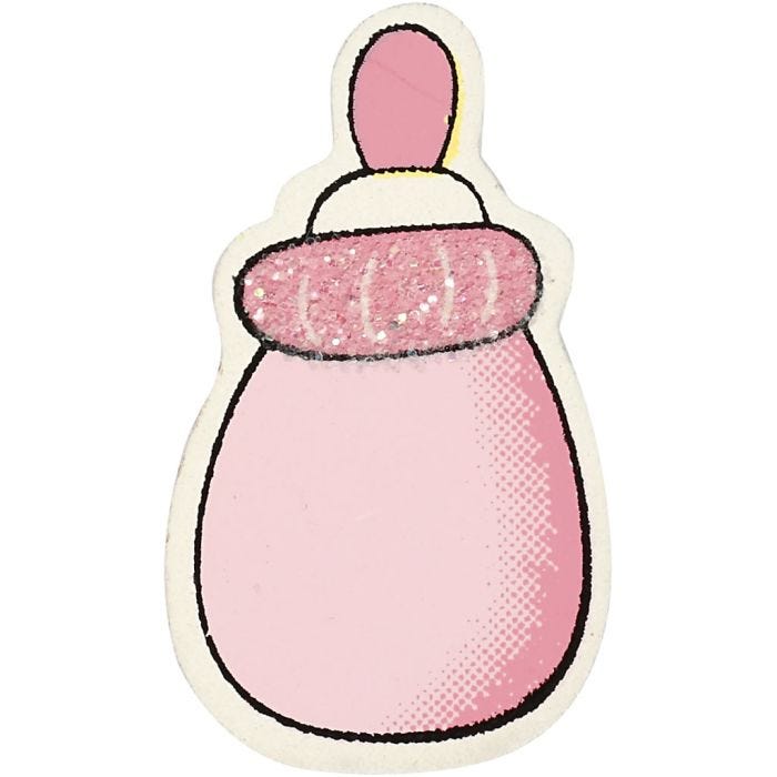 Boîte de lait, dim. 22x37 mm, ép. 1,7 mm, paillettes, rose clair, 10 pièces/ 1 Pq.