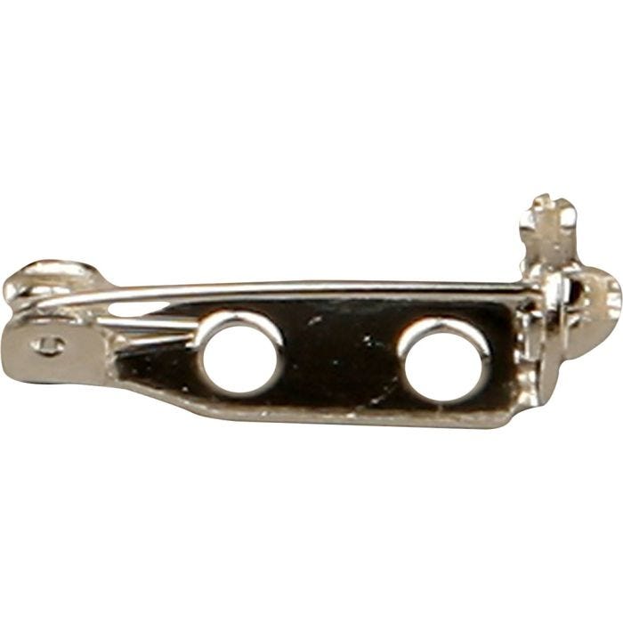 Monture de broche, L : 15 mm, argenté, 100 pièces/ 1 Pq.