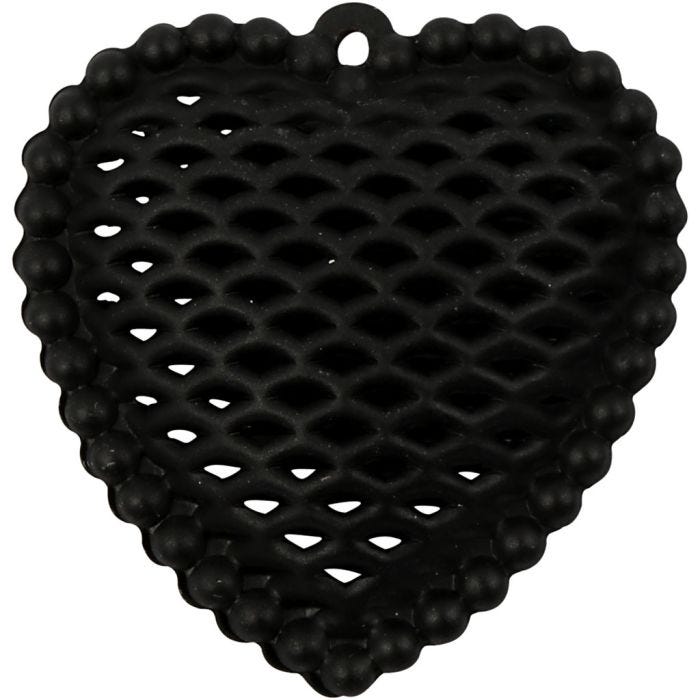Coeur, 28x29 mm, 1 mm, noir, 1 pièce