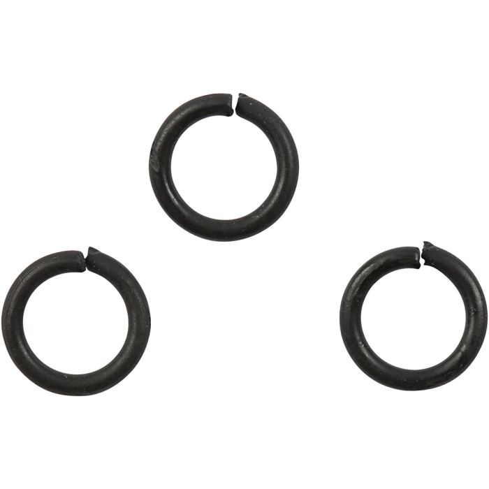 Boucles rondes , dim. 7 mm, ép. 1 mm, noir, 50 pièces/ 1 Pq.