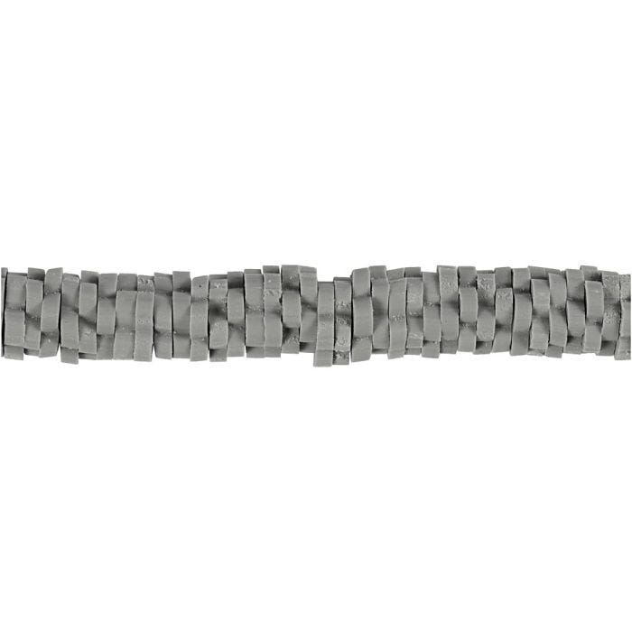 Perles en Terre Cuite, d 5-6 mm, diamètre intérieur 2 mm, gris, 145 pièces/ 1 Pq.