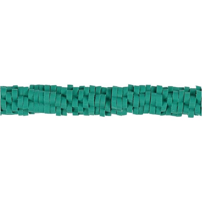 Perles en Terre Cuite, d 5-6 mm, diamètre intérieur 2 mm, turquoise, 145 pièces/ 1 Pq.
