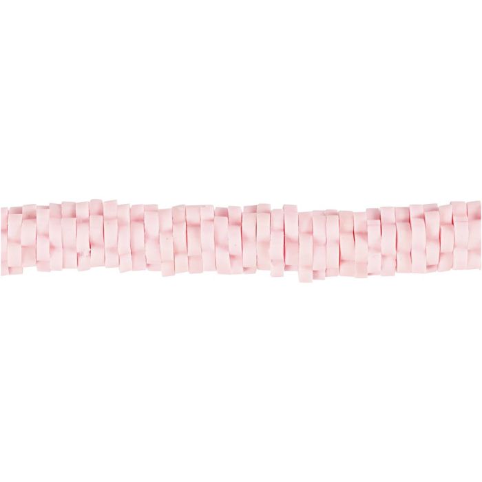 Perles en Terre Cuite, d 5-6 mm, diamètre intérieur 2 mm, rose clair, 145 pièces/ 1 Pq.
