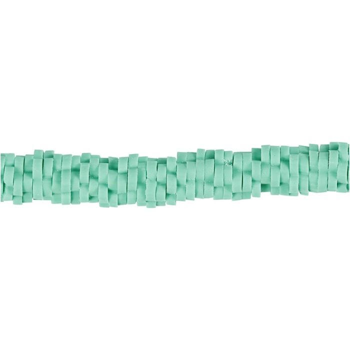 Perles en Terre Cuite, d 5-6 mm, diamètre intérieur 2 mm, vert, 145 pièces/ 1 Pq.