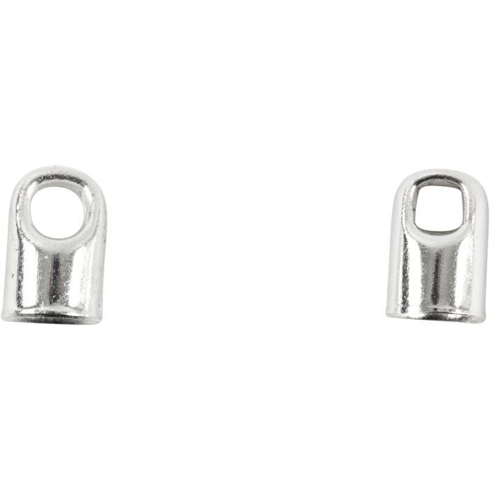 Embouts, L : 7 mm, d 4,5 mm, argenté, 8 pièces/ 1 Pq.